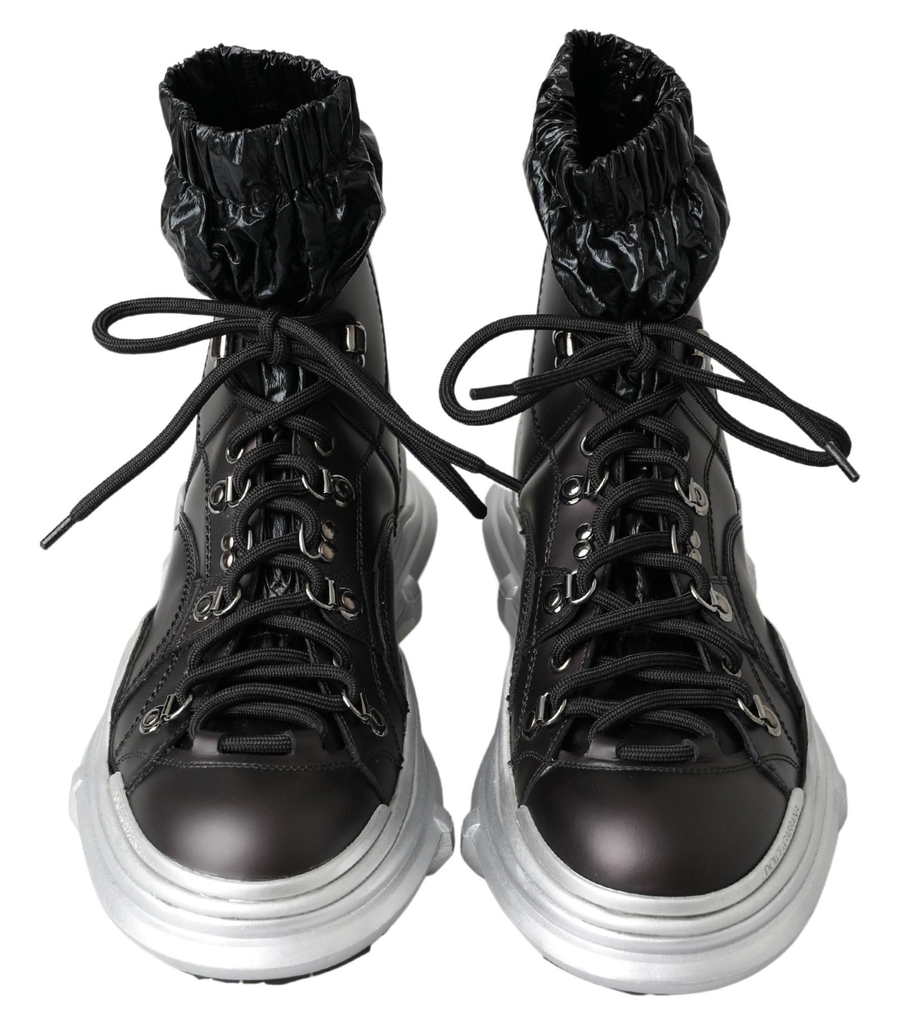 Dolce & Gabbana Black Nylon Galileo High Top Sneakers Shoes | Regal Royce