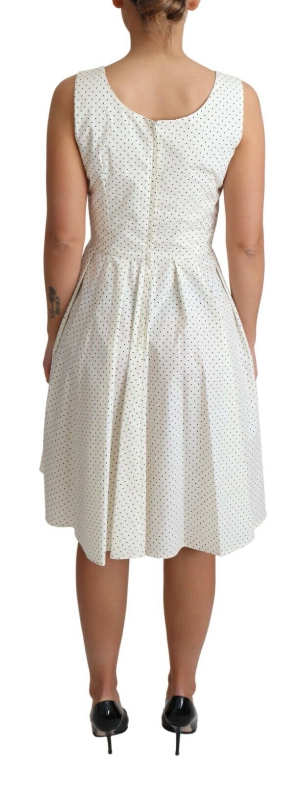 Dolce & Gabbana White Polka Dotted Cotton A-Line Dress | Regal Royce