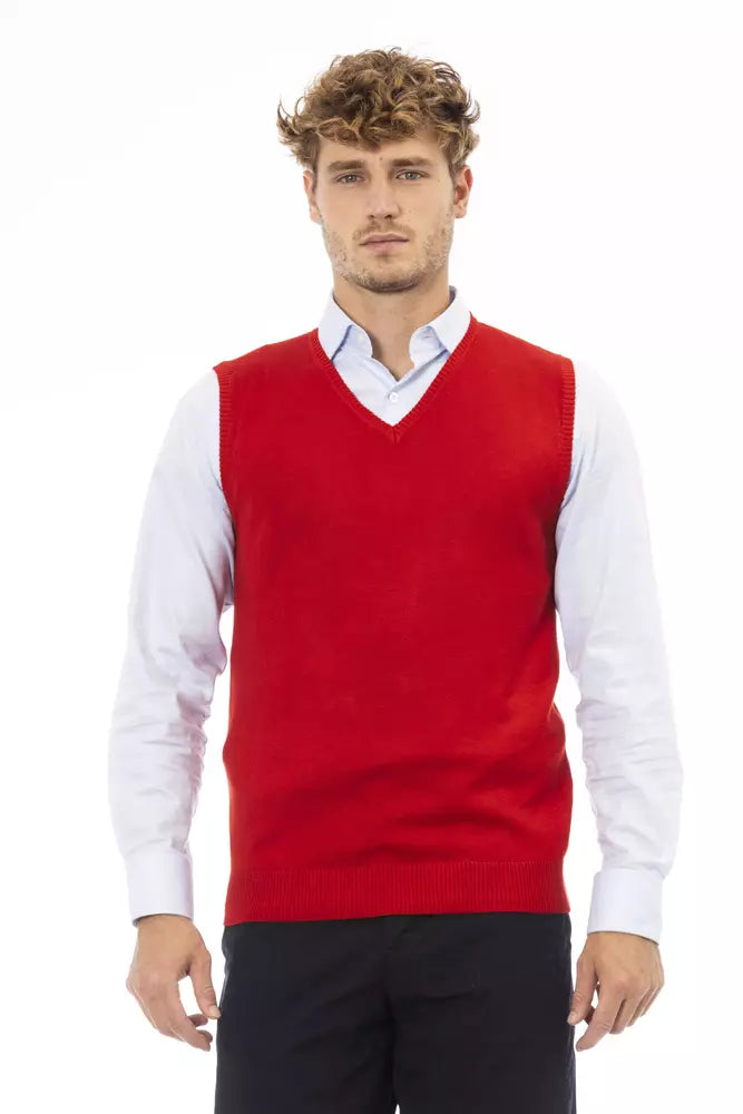 Alpha Studio Red Viscose Men Jacket | Regal Royce