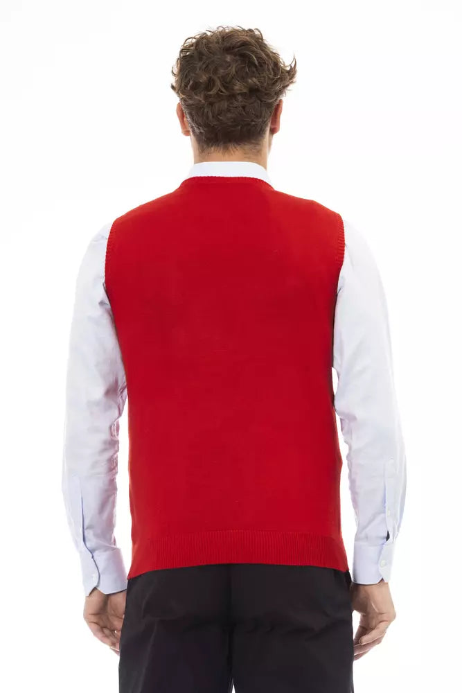 Alpha Studio Red Viscose Men Jacket | Regal Royce