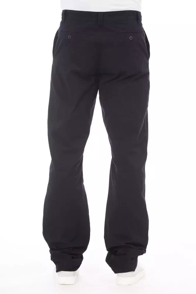 Alpha Studio Blue Cotton Men Pant | Regal Royce