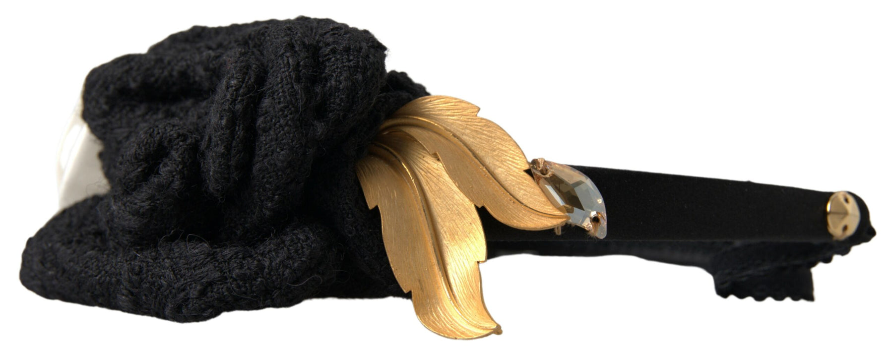 Dolce & Gabbana Diadem Headband Tiara White Rose Crystal Hair Gold | Regal Royce