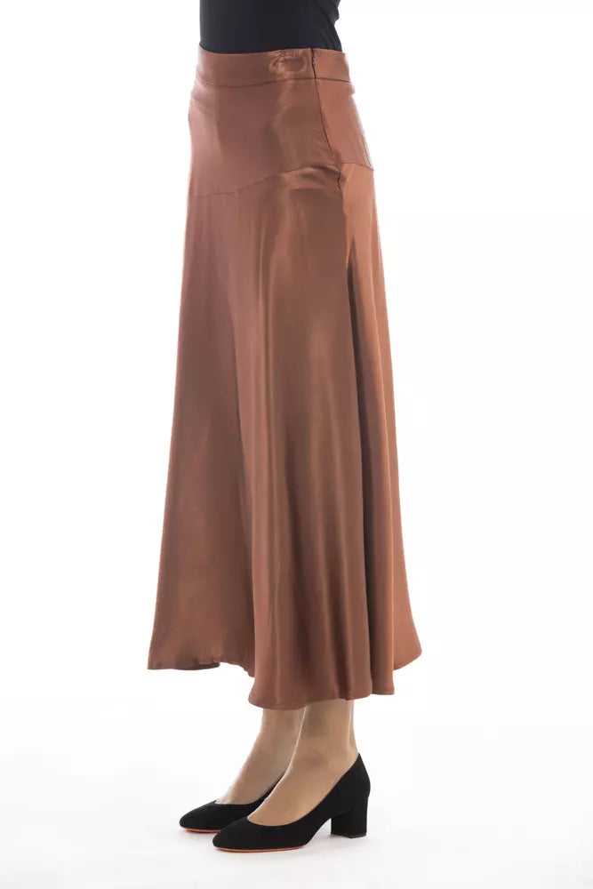Alpha Studio Brown Viscose Women Skirt | Regal Royce