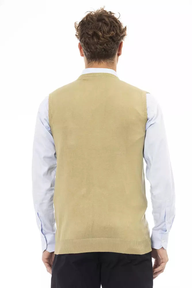 Alpha Studio Beige Viscose Men Jacket | Regal Royce