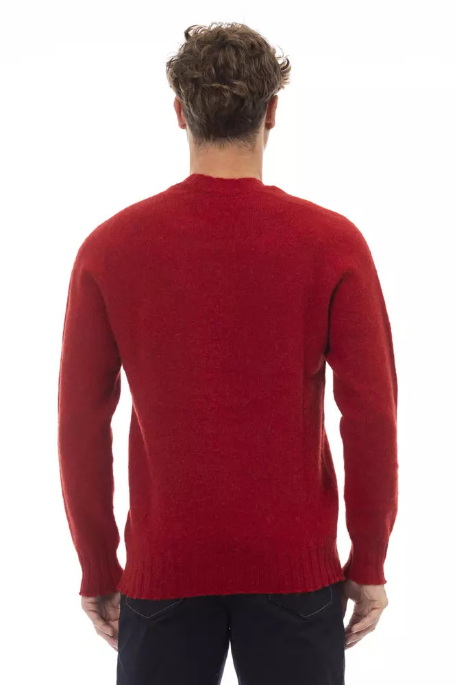 Alpha Studio Red Wool Men's Sweater | Regal Royce