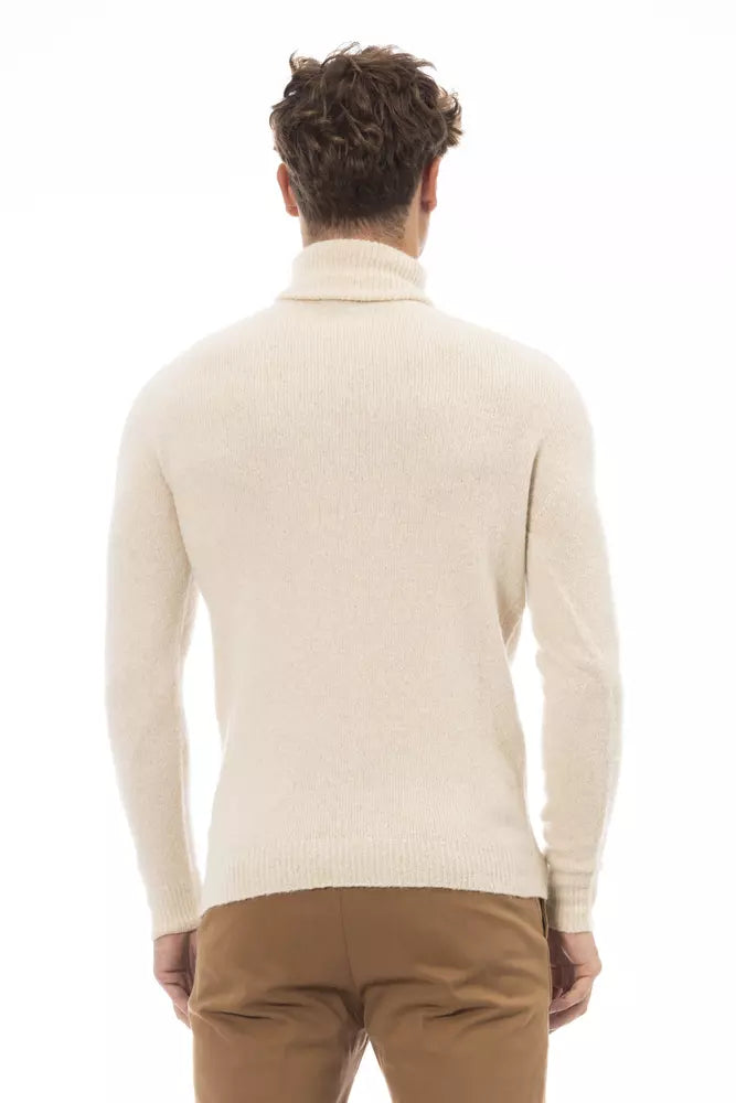 Alpha Studio Beige Alpaca Men Sweater | Regal Royce