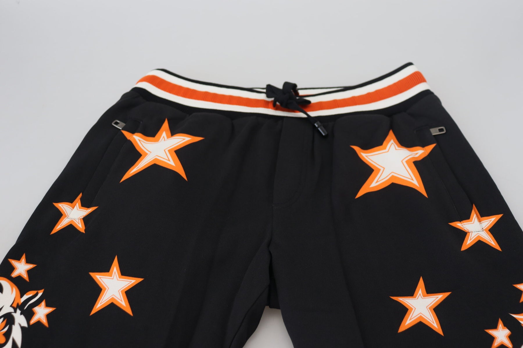 Dolce & Gabbana Black Orange Star Trousers Sport Pants | Regal Royce