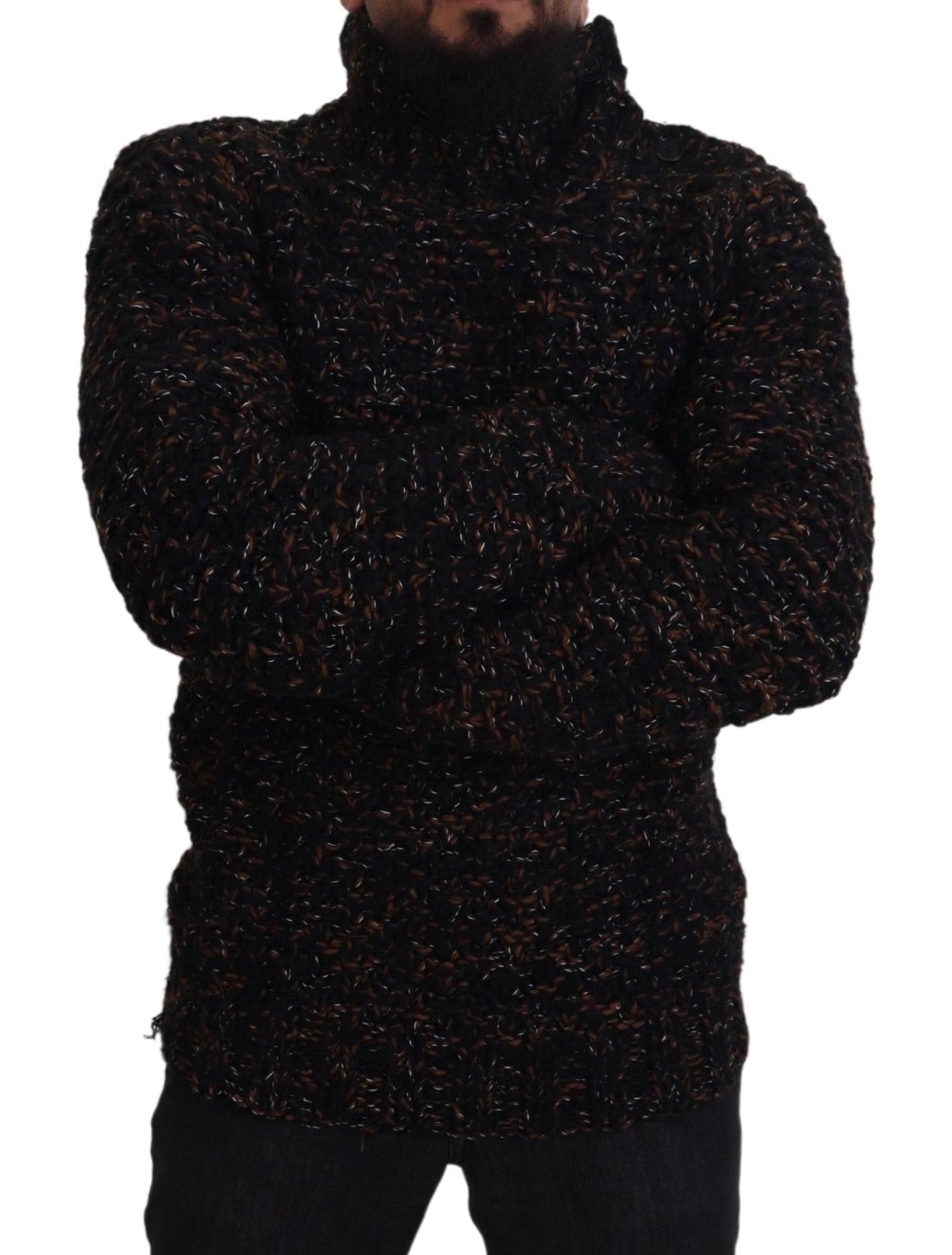 Dolce & Gabbana Brown Fatto A Mano Turtleneck Pullover Sweater | Regal Royce