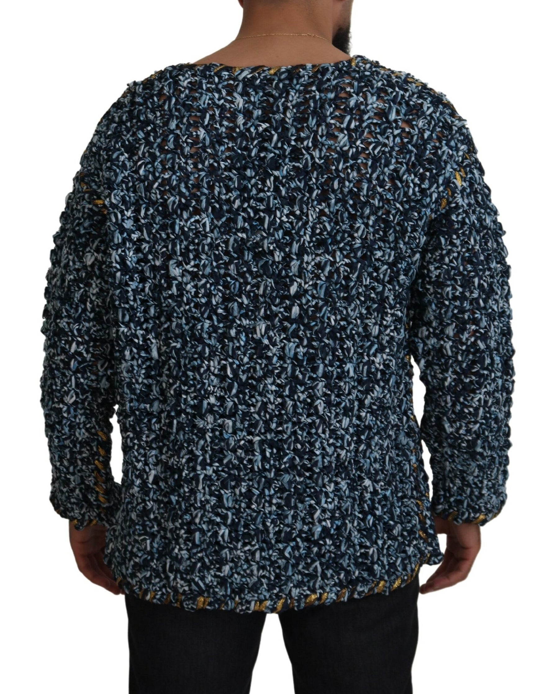 Dolce & Gabbana Blue Button Cardigan Fatto A Mano Sweater | Regal Royce