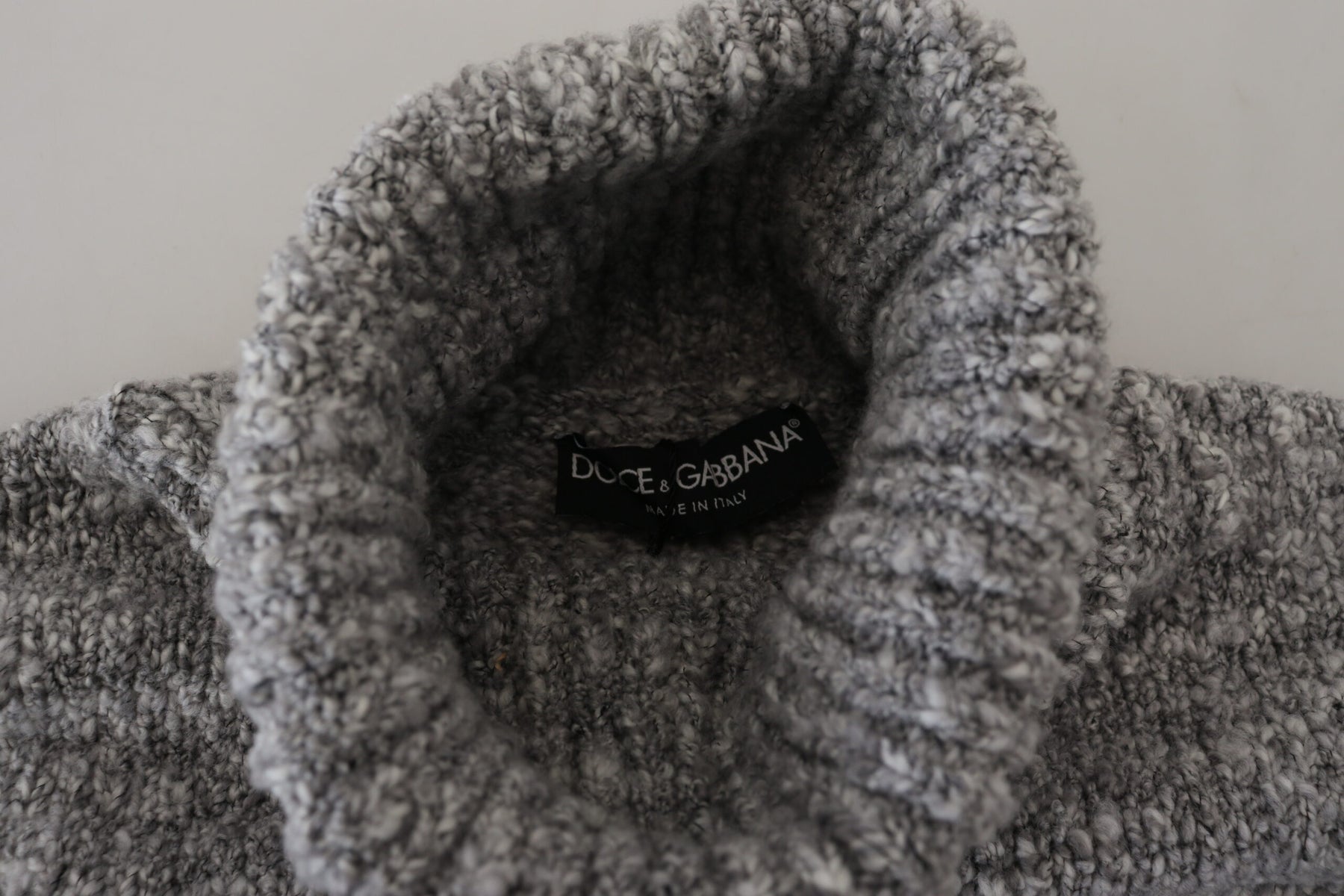 Dolce & Gabbana Gray Wool Knit Turtleneck Pullover Sweater | Regal Royce