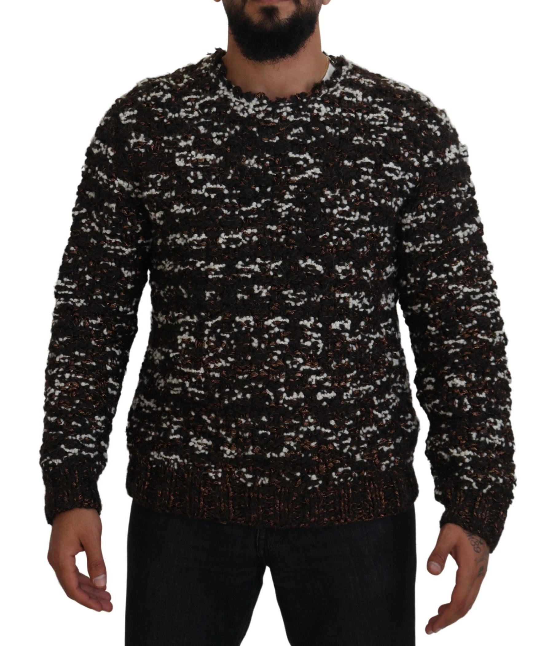 Dolce & Gabbana Brown Knitted Wool Fatto A Mano Sweater | Regal Royce