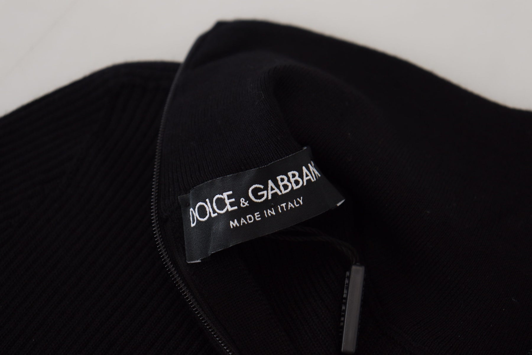 Dolce & Gabbana Black Half Zip Turtleneck Pullover Sweater | Regal Royce