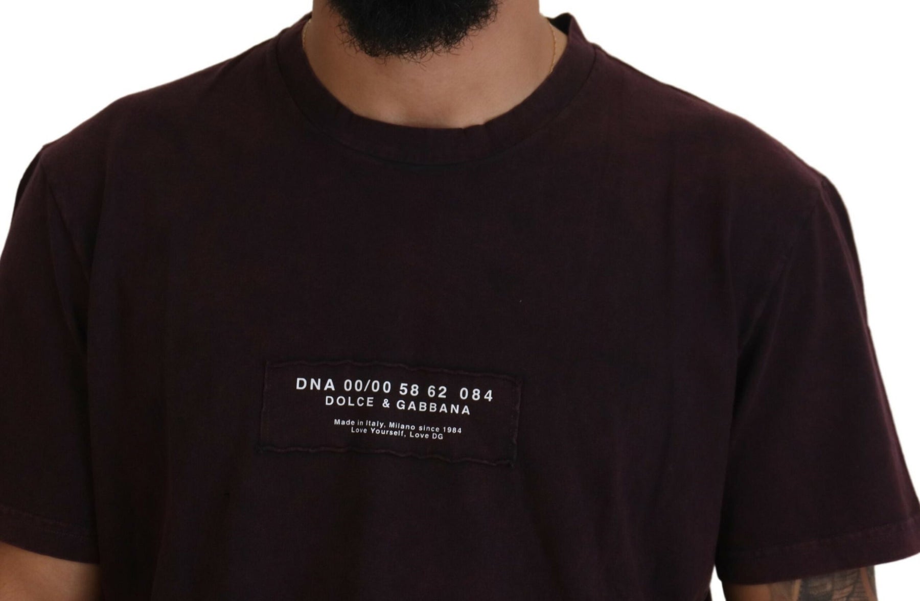 Dolce & Gabbana Bordeaux Crewneck Short Sleeve  T-shirt | Regal Royce