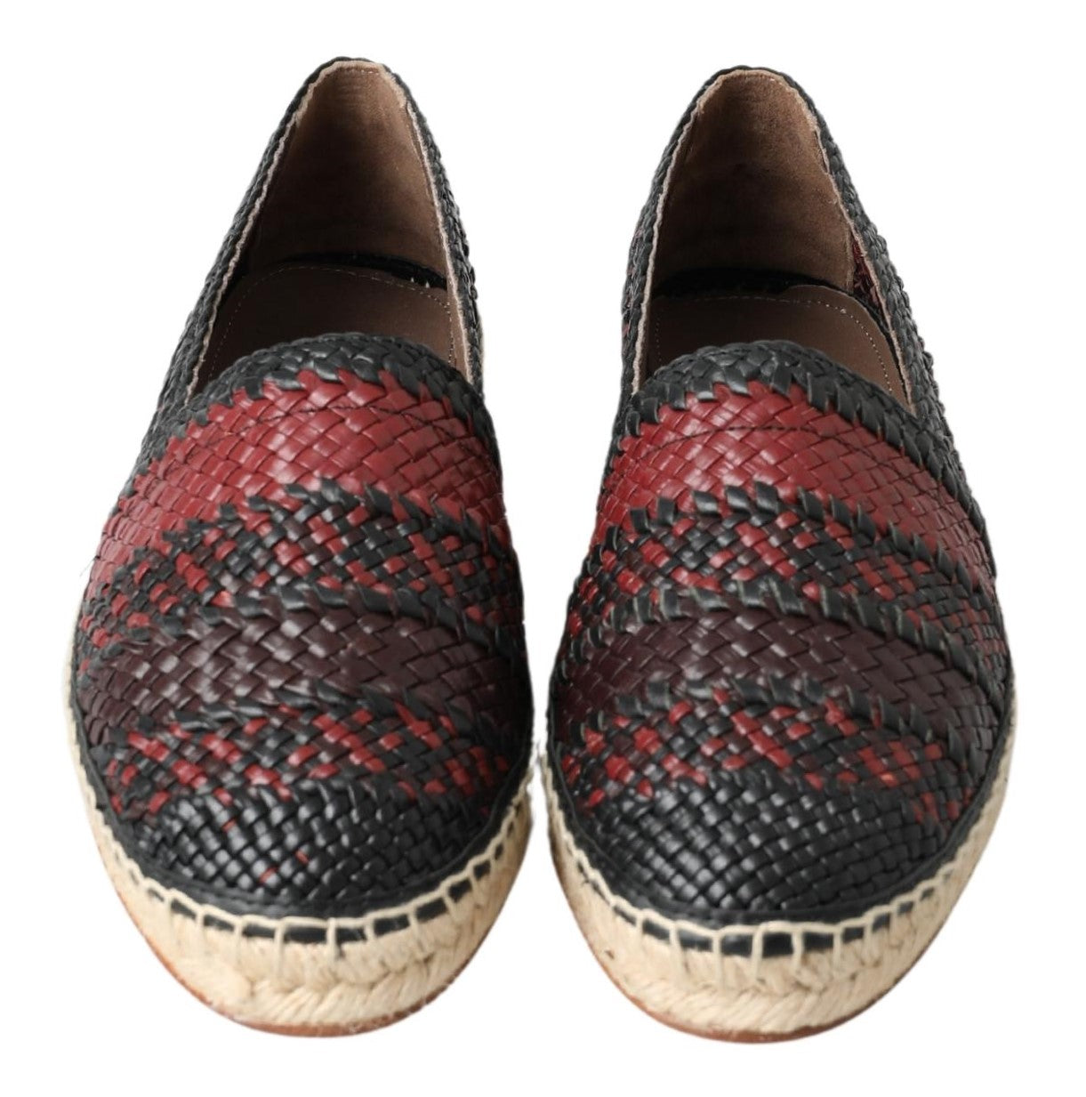 Dolce & Gabbana Black Bordeaux Buffalo Leather Espadrille Shoes | Regal Royce