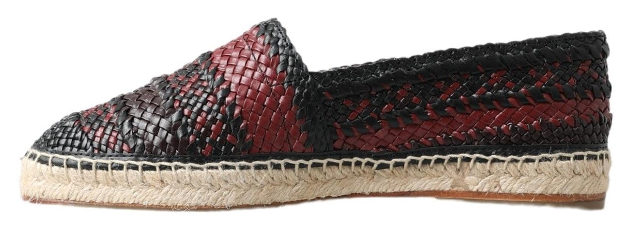 Dolce & Gabbana Black Bordeaux Buffalo Leather Espadrille Shoes | Regal Royce