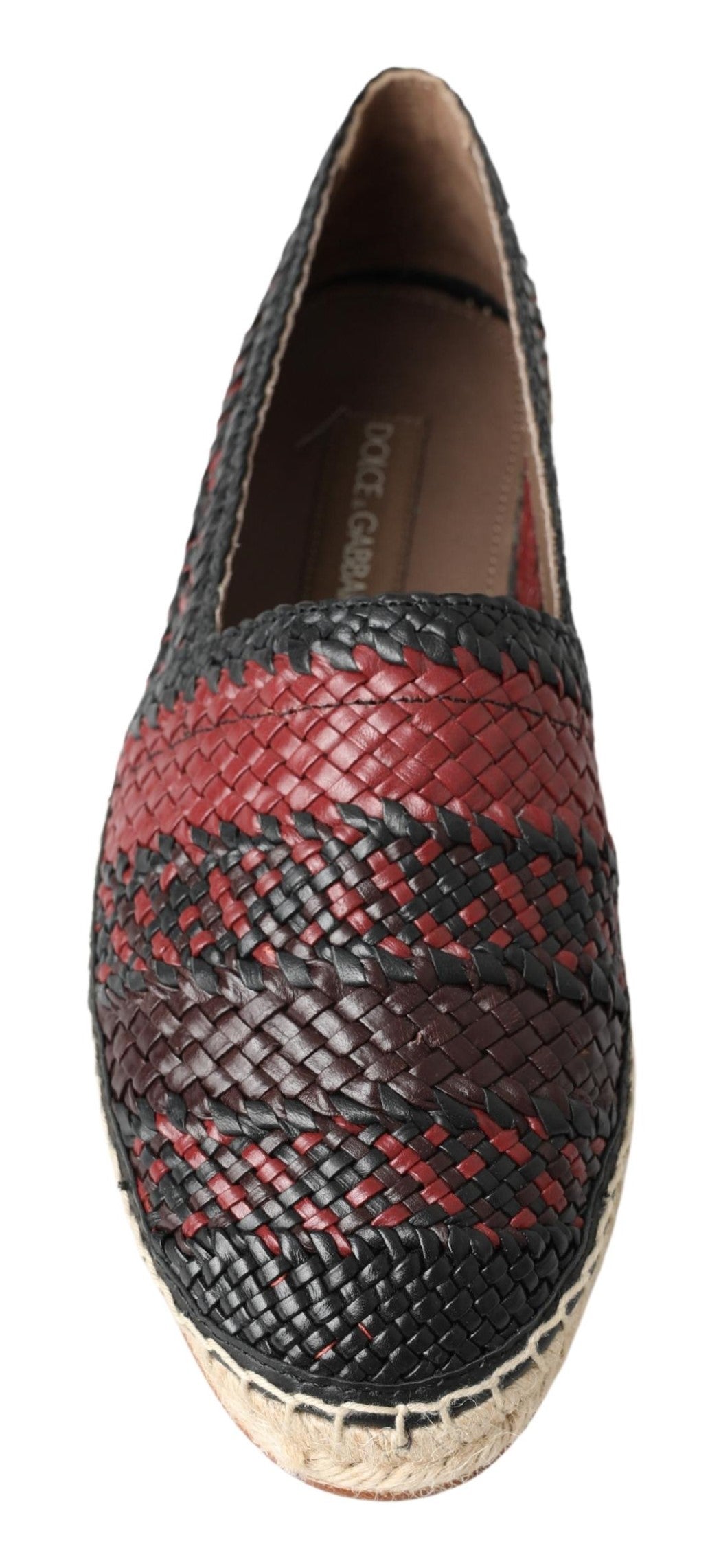 Dolce & Gabbana Black Bordeaux Buffalo Leather Espadrille Shoes | Regal Royce