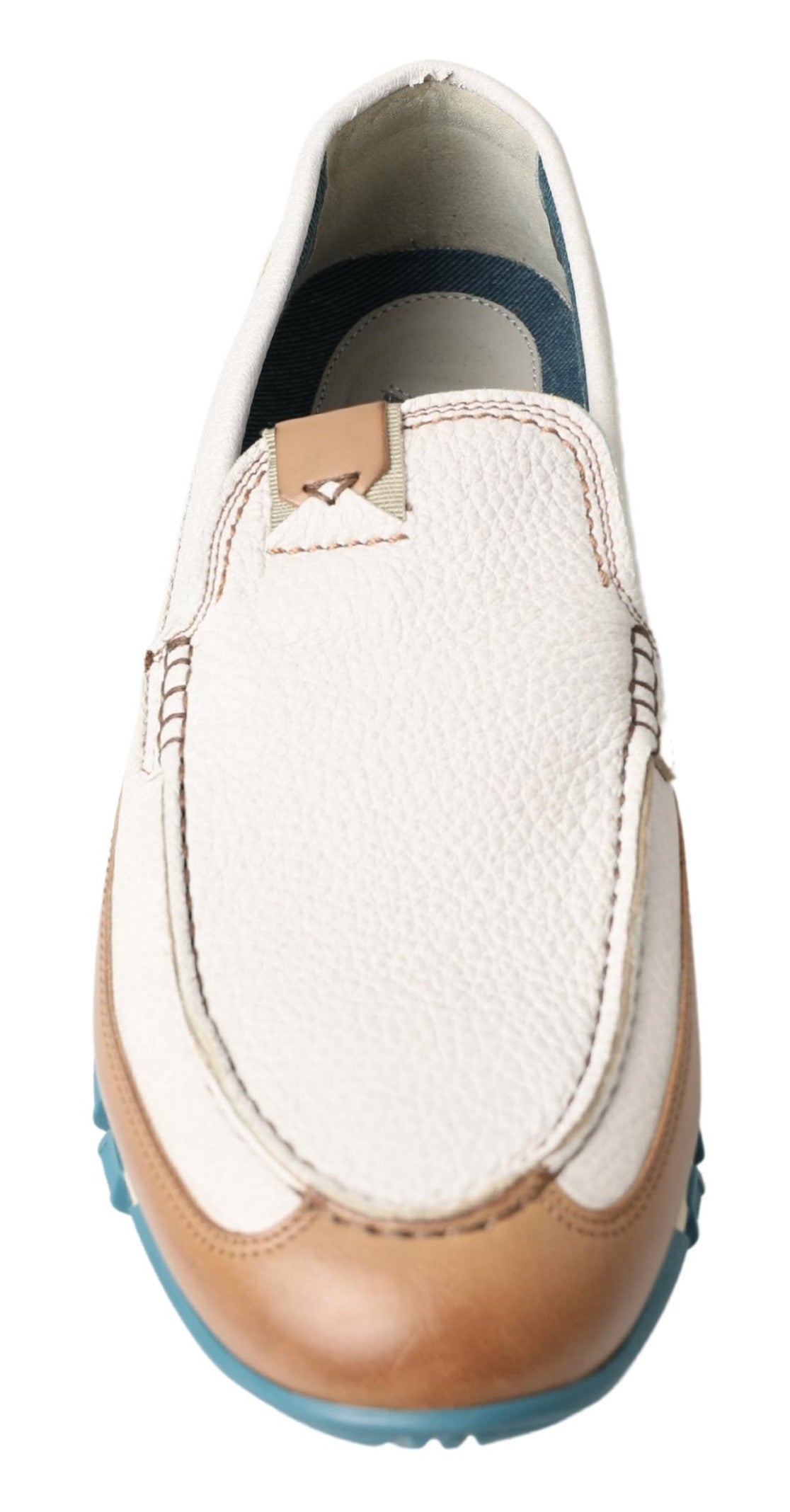 Dolce & Gabbana White Leather Loafers Moccasins Shoes | Regal Royce
