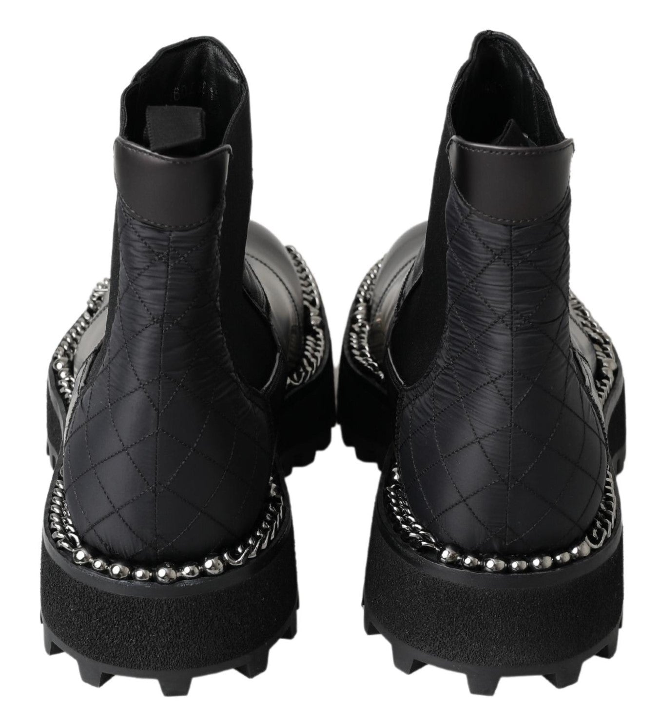 Dolce & Gabbana Black Leather Slip on Stretch Boots | Regal Royce
