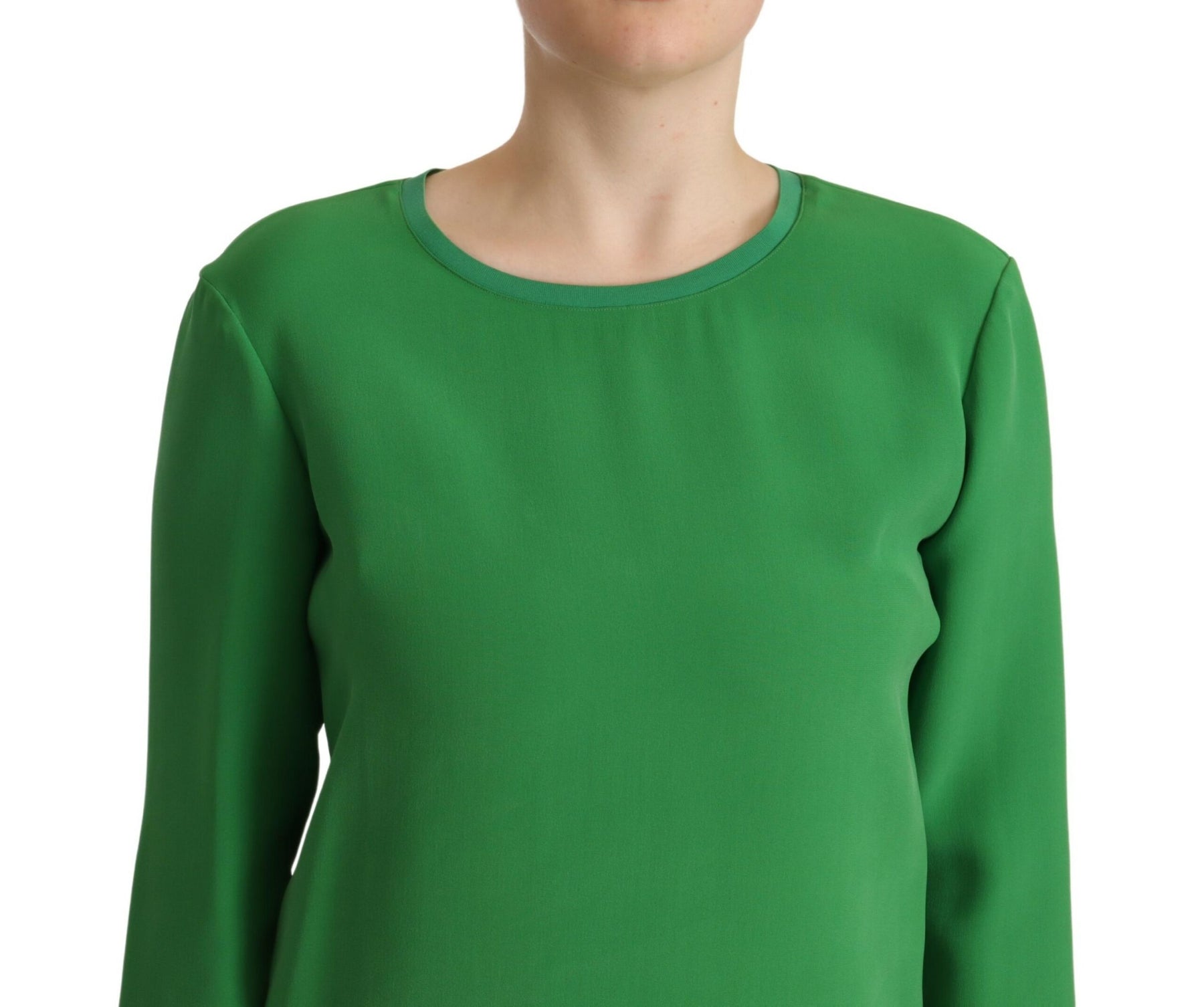 Armani Green Silk Long Sleeves Round Neck Sweater | Regal Royce