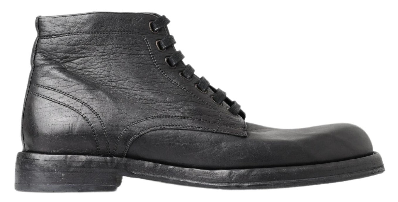 Dolce & Gabbana Black Horse Leather Perugino Boots | Regal Royce