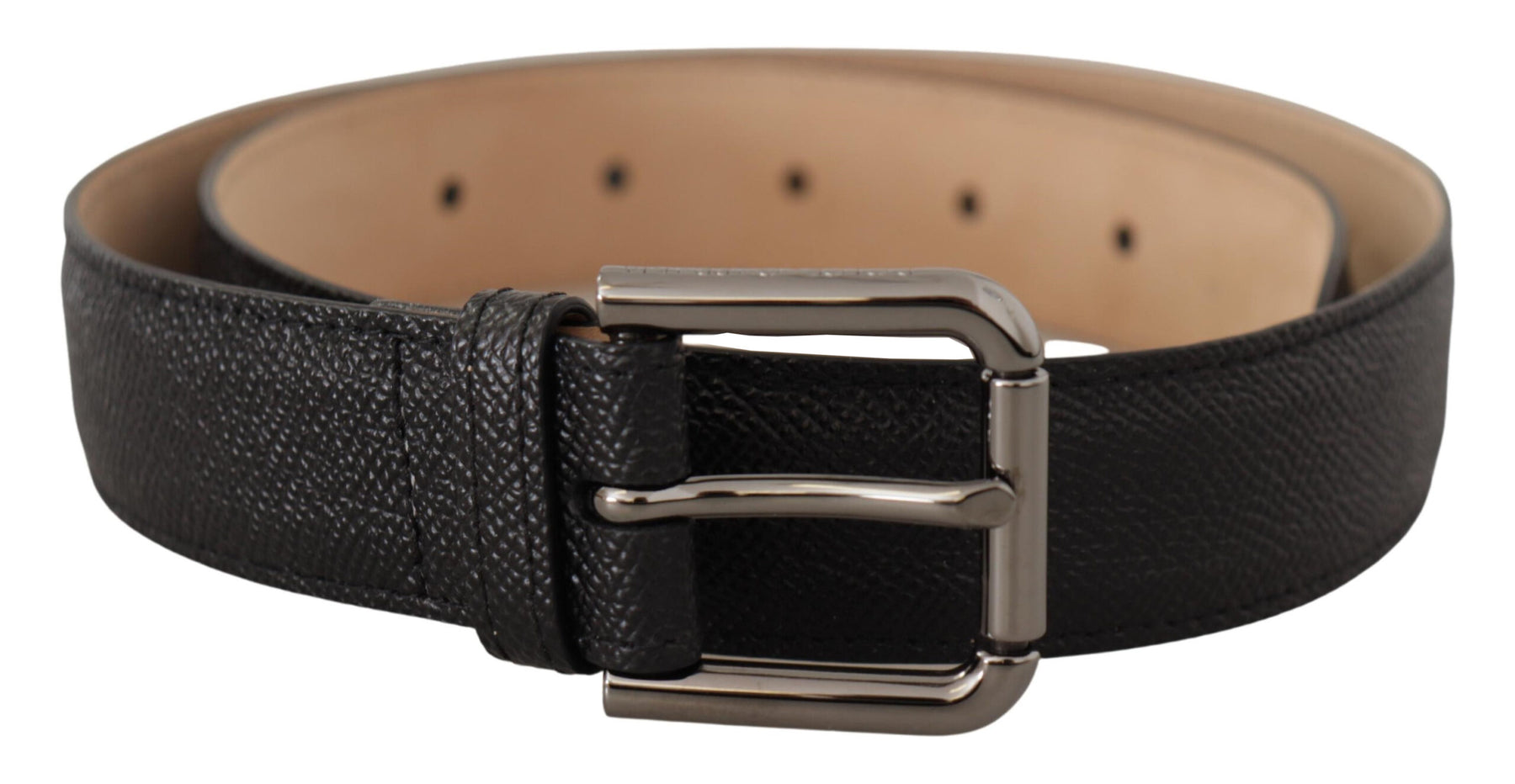 Dolce & Gabbana Black Calf Leather Brown Backend Belt | Regal Royce