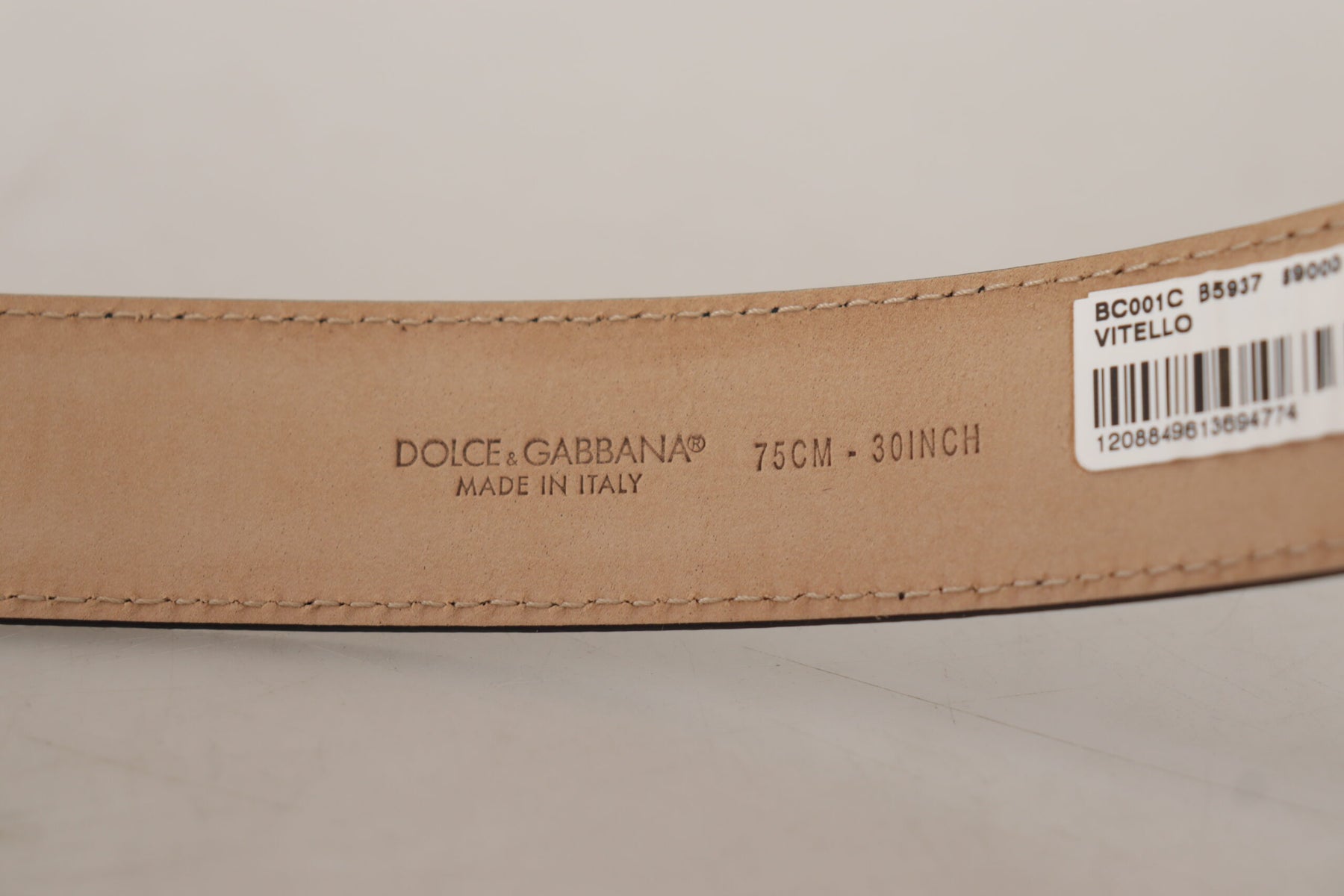 Dolce & Gabbana Black Calf Leather Brown Backend Metal Buckle Belt | Regal Royce