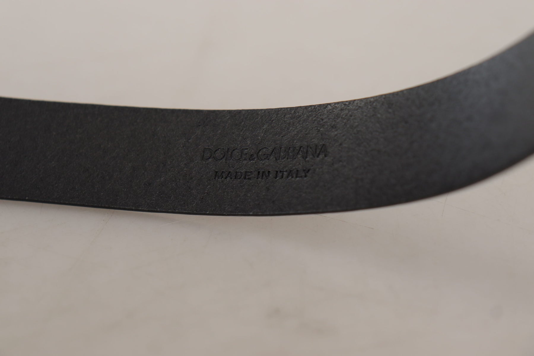 Dolce & Gabbana Black Calf Leather Classic Logo Metal Buckle Belt | Regal Royce