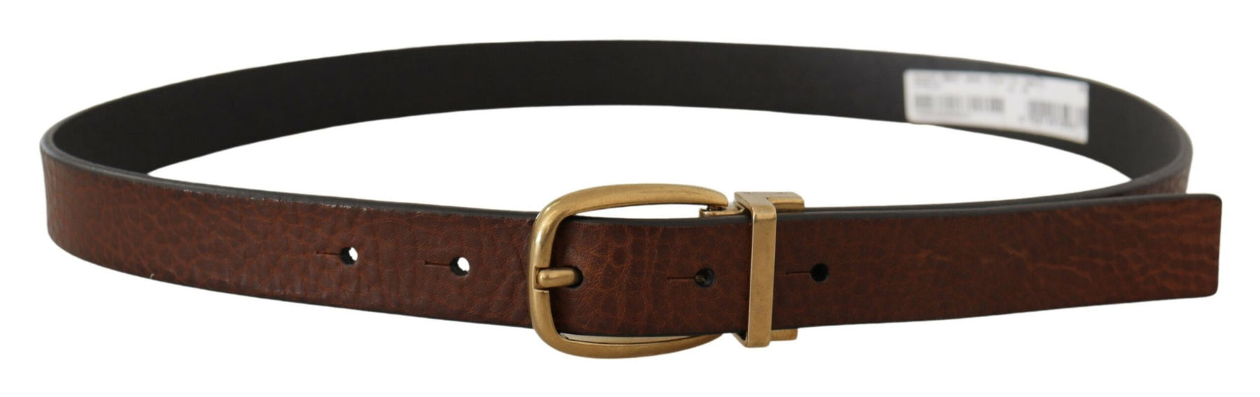 Dolce & Gabbana Brown Leather Classic Vintage Metal Buckle Belt | Regal Royce