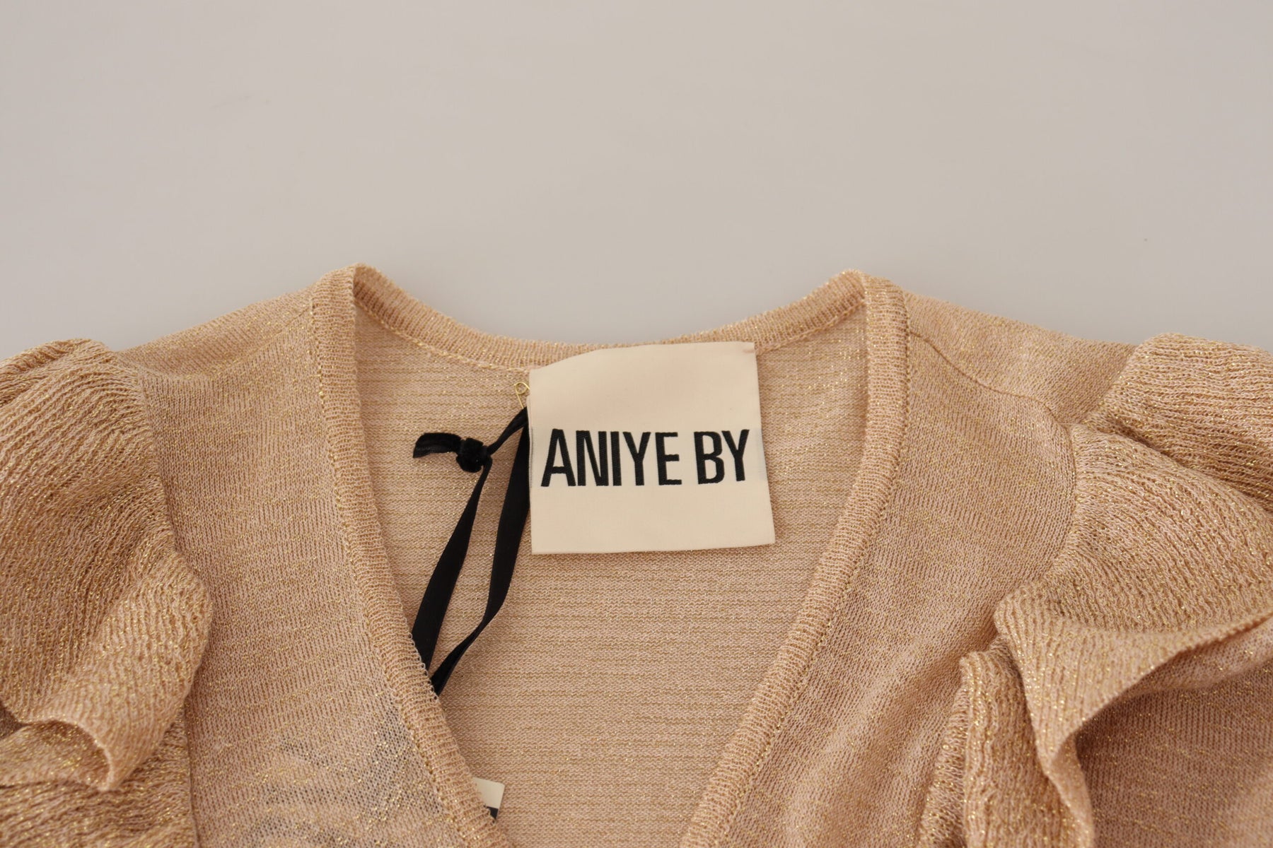 Aniye By Beige Ruffle Long Sleeves Open Front Cardigan Sweater | Regal Royce