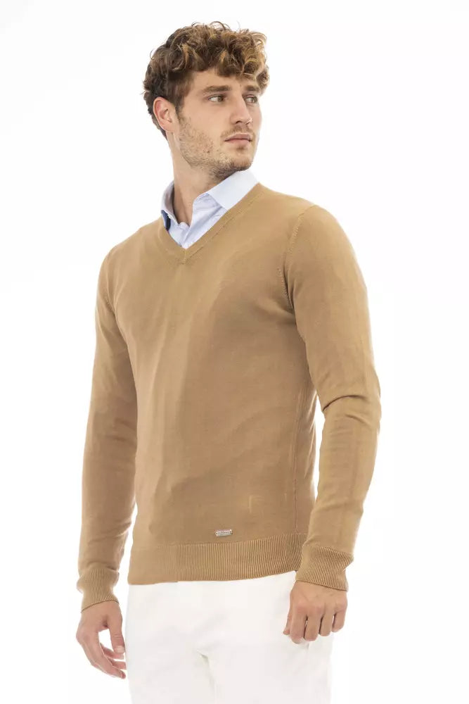 Baldinini Trend Beige Modal Men Sweater | Regal Royce