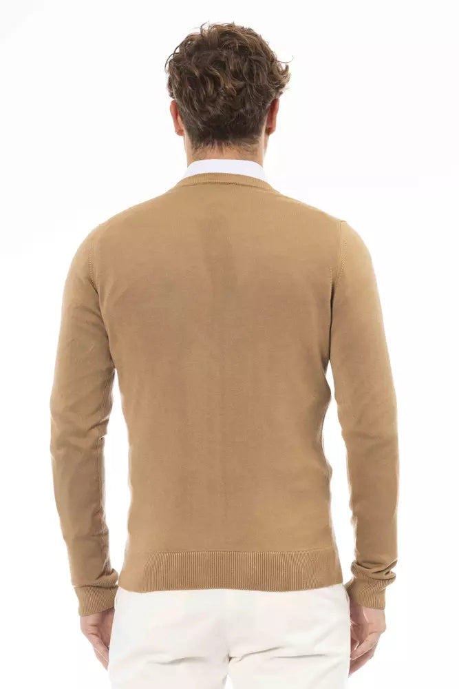 Baldinini Trend Beige Modal Men Sweater | Regal Royce