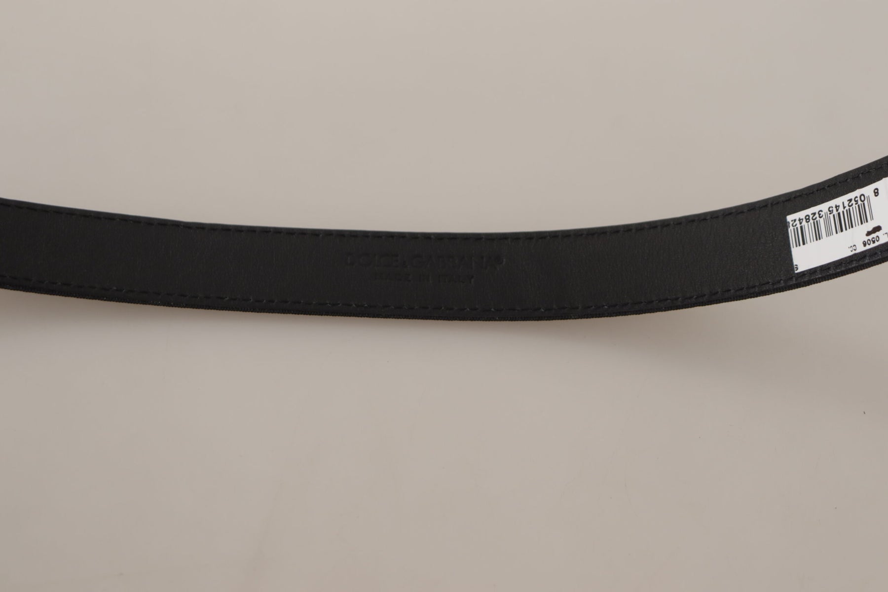 Dolce & Gabbana Black Calf Canvas Silver Tone Logo Metal Belt | Regal Royce