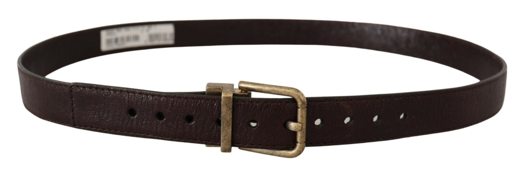 Dolce & Gabbana Brown Calf Leather Vintage Logo Metal Buckle Belt | Regal Royce