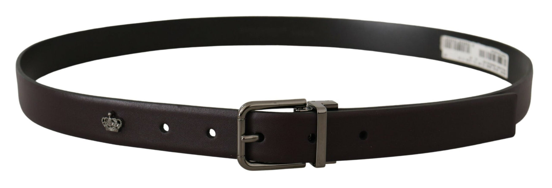 Dolce & Gabbana Dark Purple Leather Box Borchia Metal Buckle Belt | Regal Royce