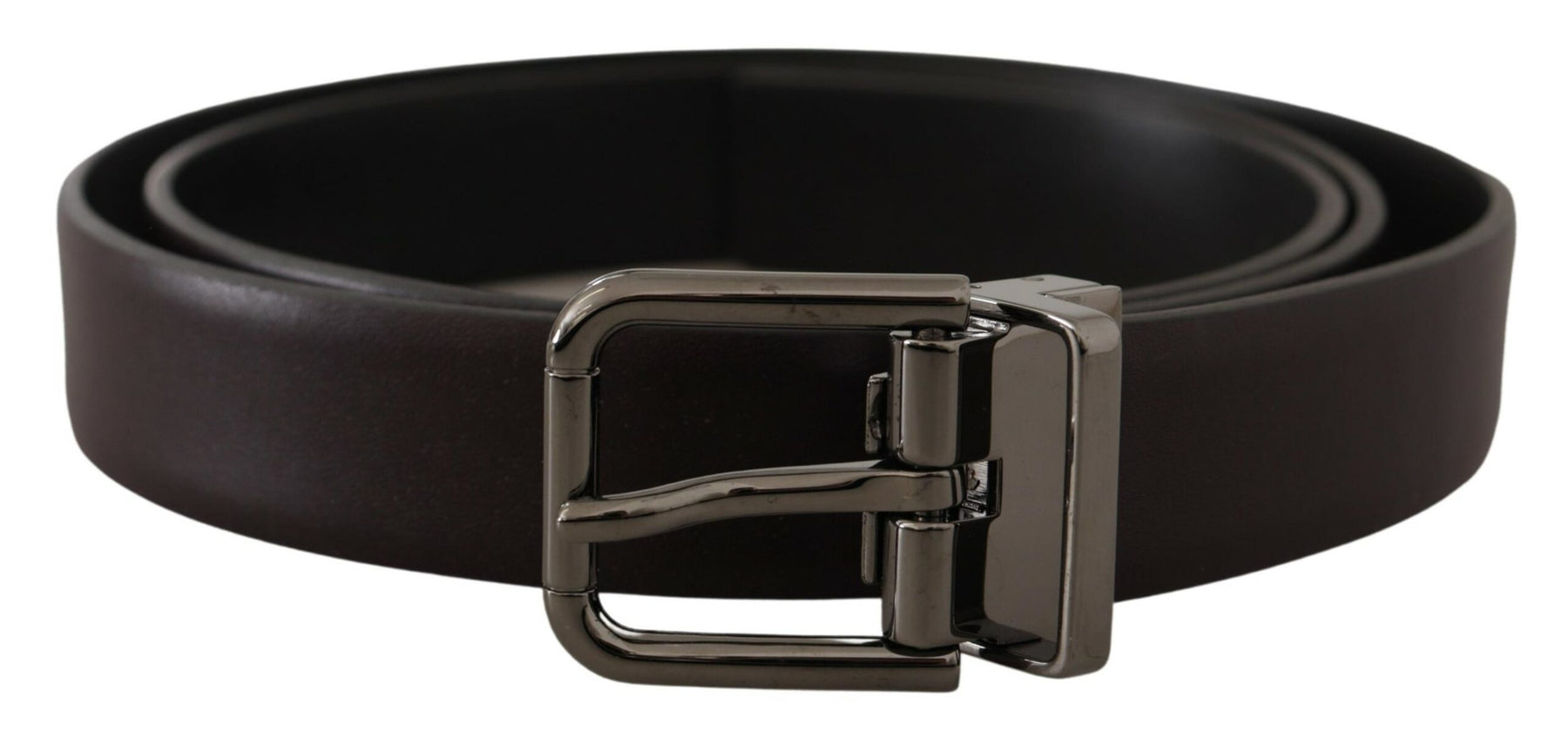 Dolce & Gabbana Dark Purple Leather Box Borchia Metal Buckle Belt | Regal Royce