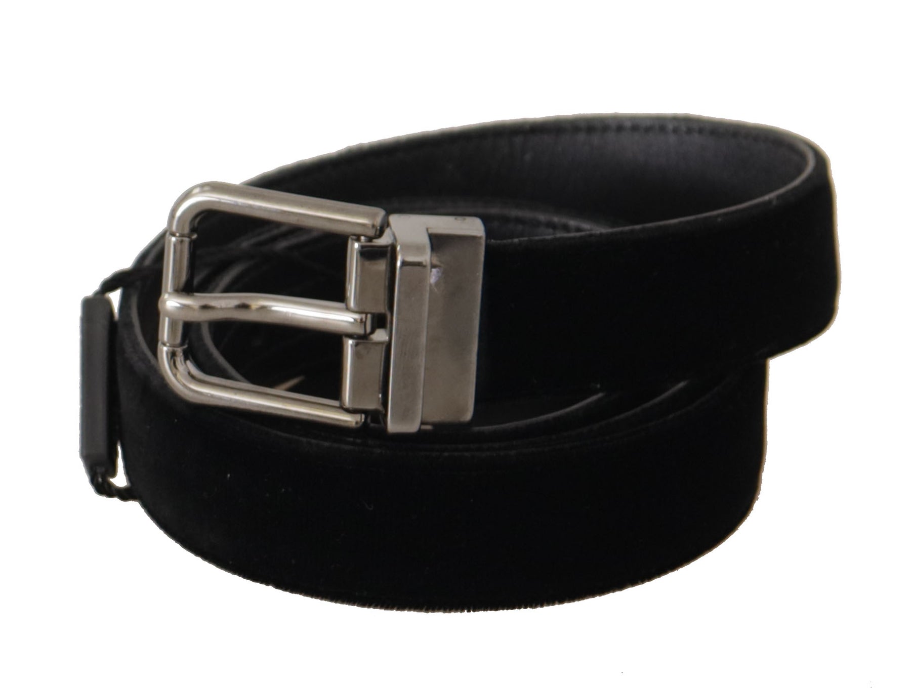 Dolce & Gabbana Black Cotton Silver Tone Metal Buckle Belt | Regal Royce