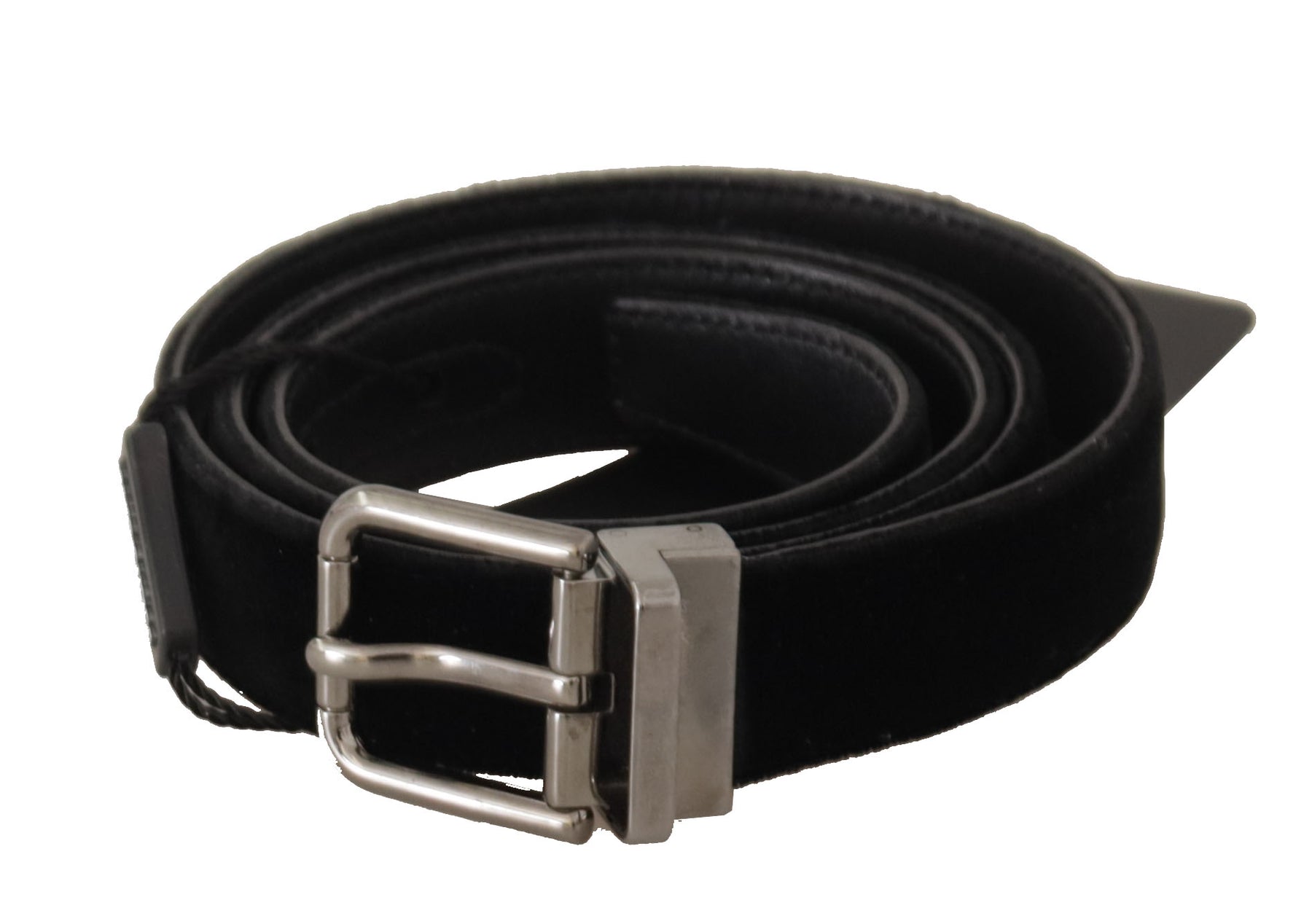 Dolce & Gabbana Black Cotton Silver Tone Metal Buckle Belt | Regal Royce