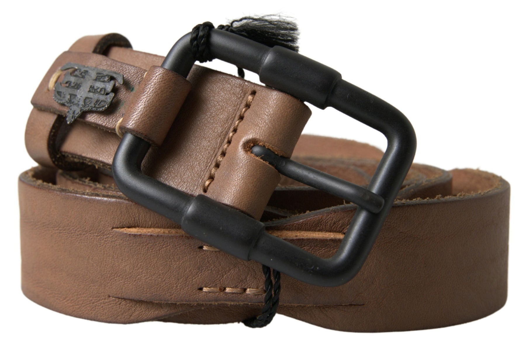 Ermanno Scervino Brown Leather Metal Buckle Waist Men Belt | Regal Royce