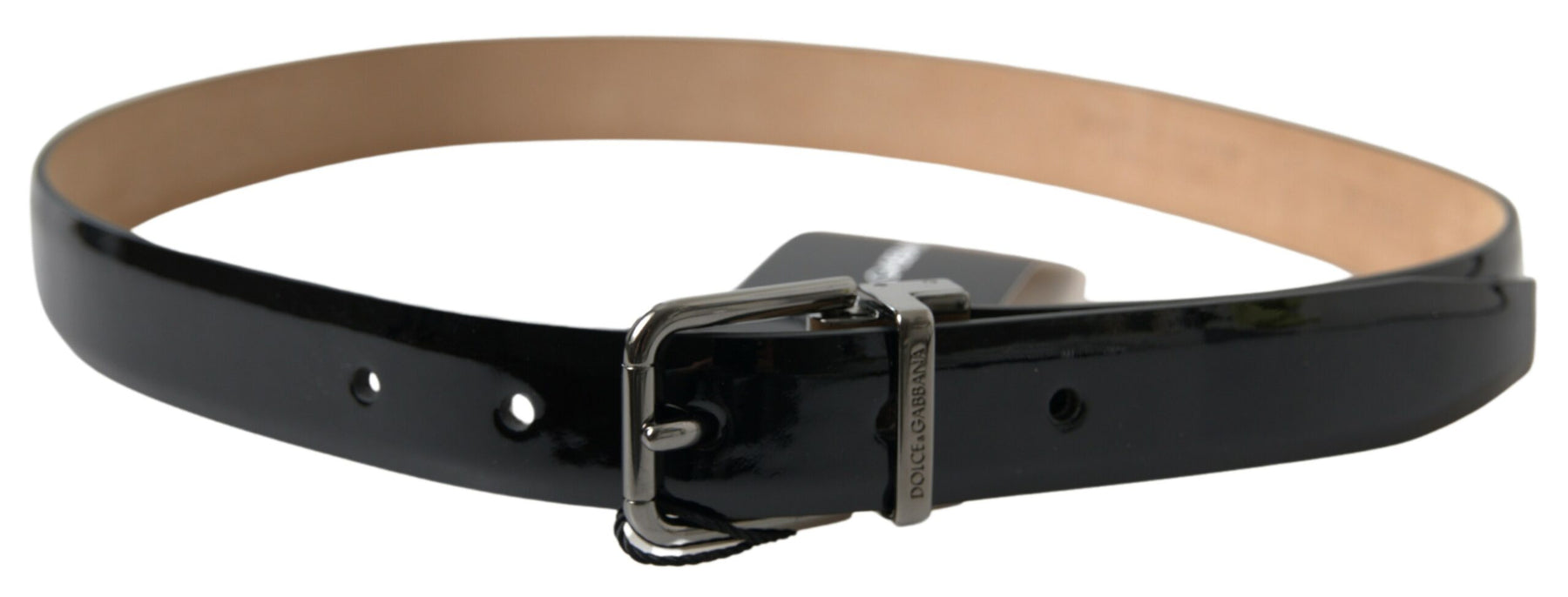Dolce & Gabbana Black Calf Leather Metal Buckle Men Belt | Regal Royce