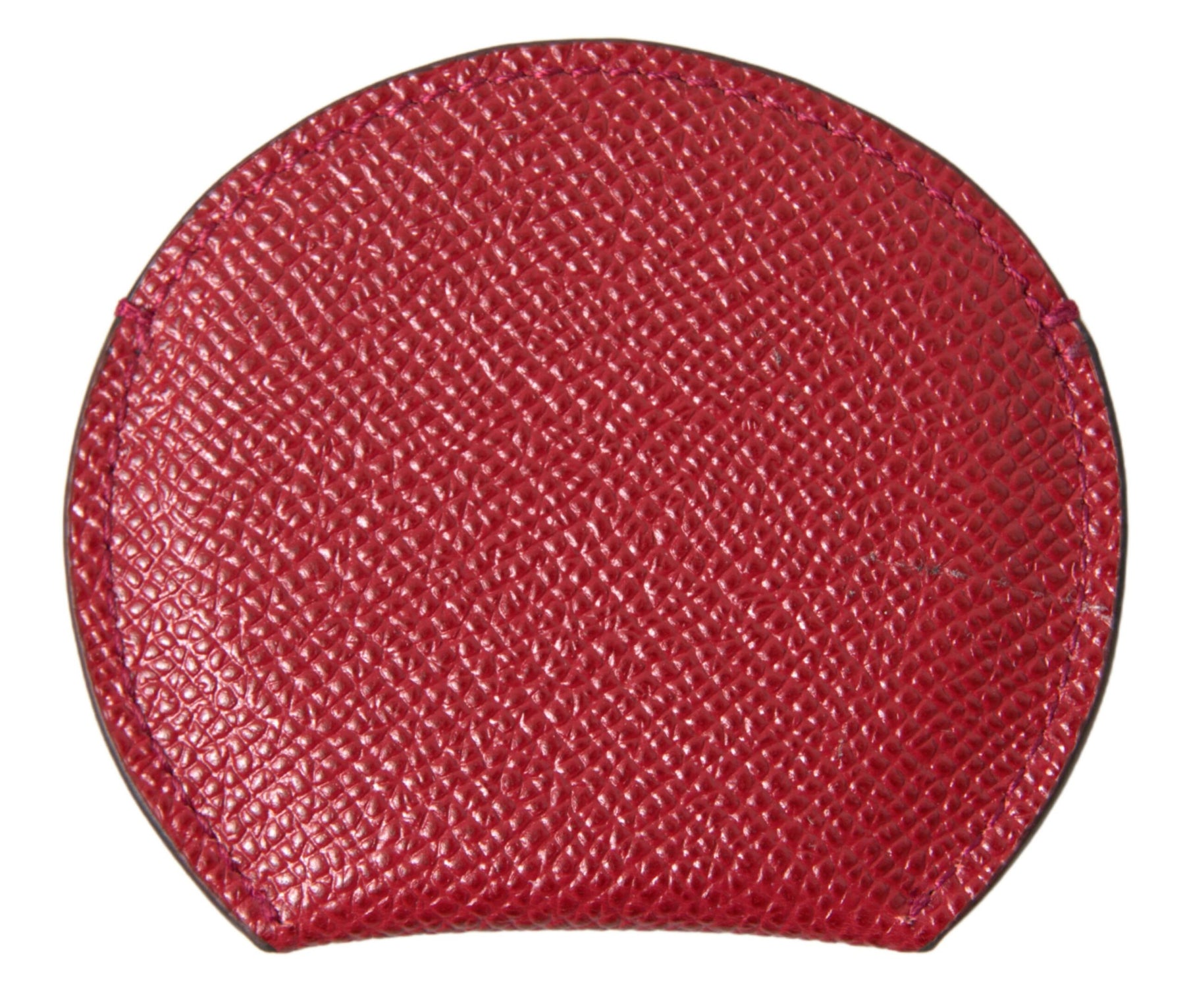 Dolce & Gabbana Red Calfskin Leather Round Hand Mirror Holder | Regal Royce