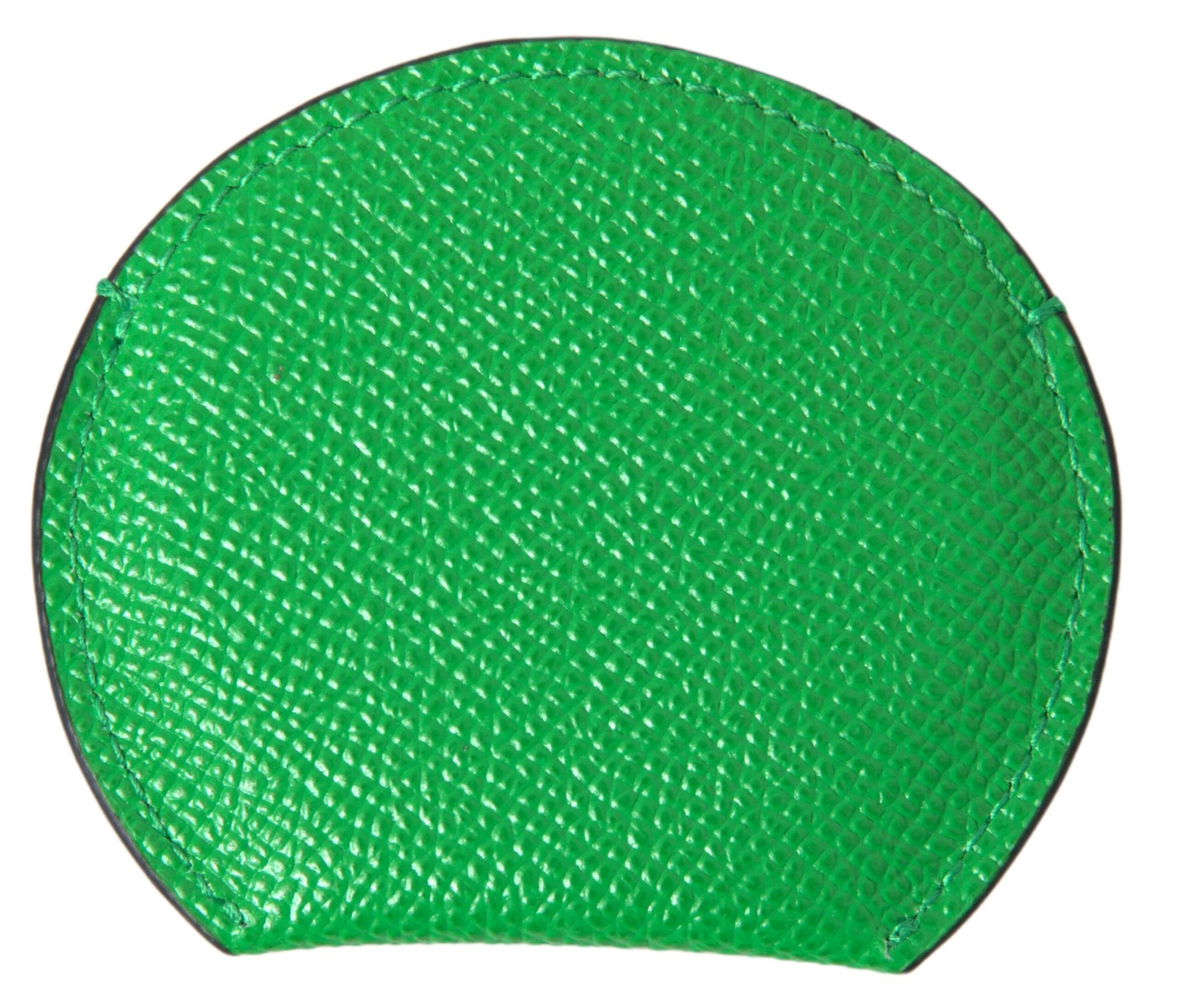 Dolce & Gabbana Green Calfskin Leather Round Logo Hand Mirror Holder | Regal Royce