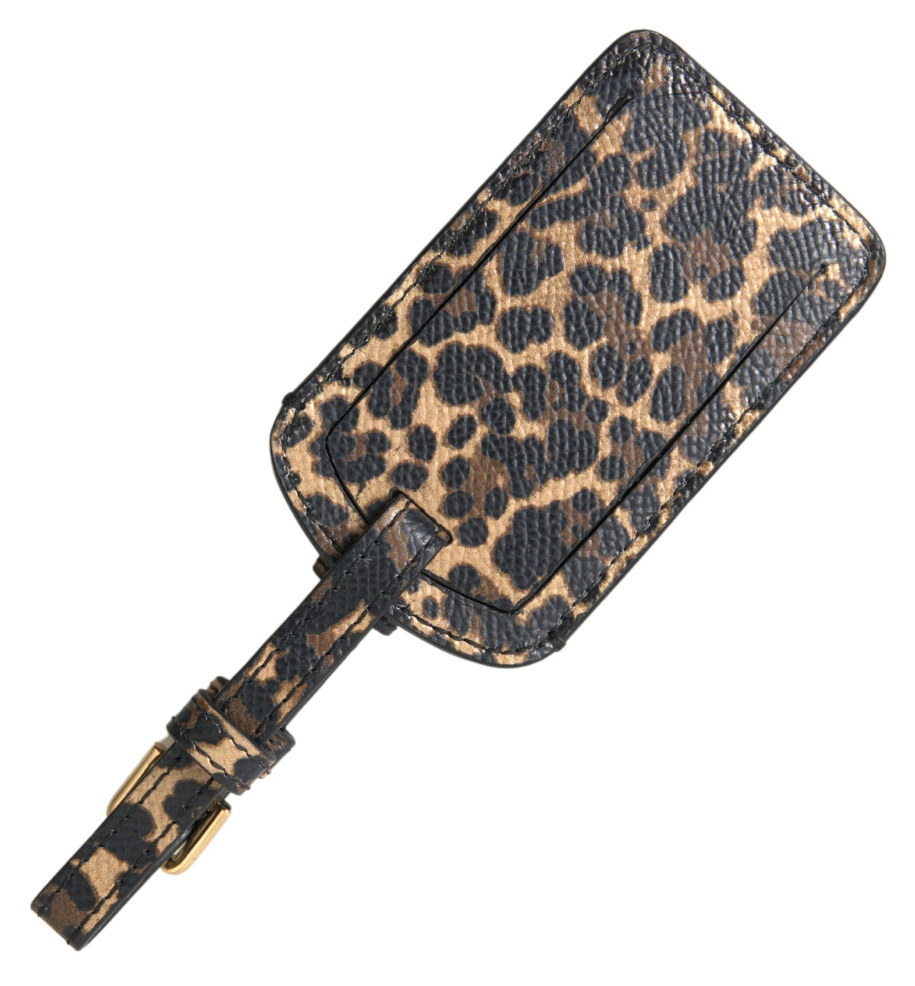 Dolce & Gabbana Multicolor Leopard Dauphine Leather DG Logo Luggage Tag | Regal Royce