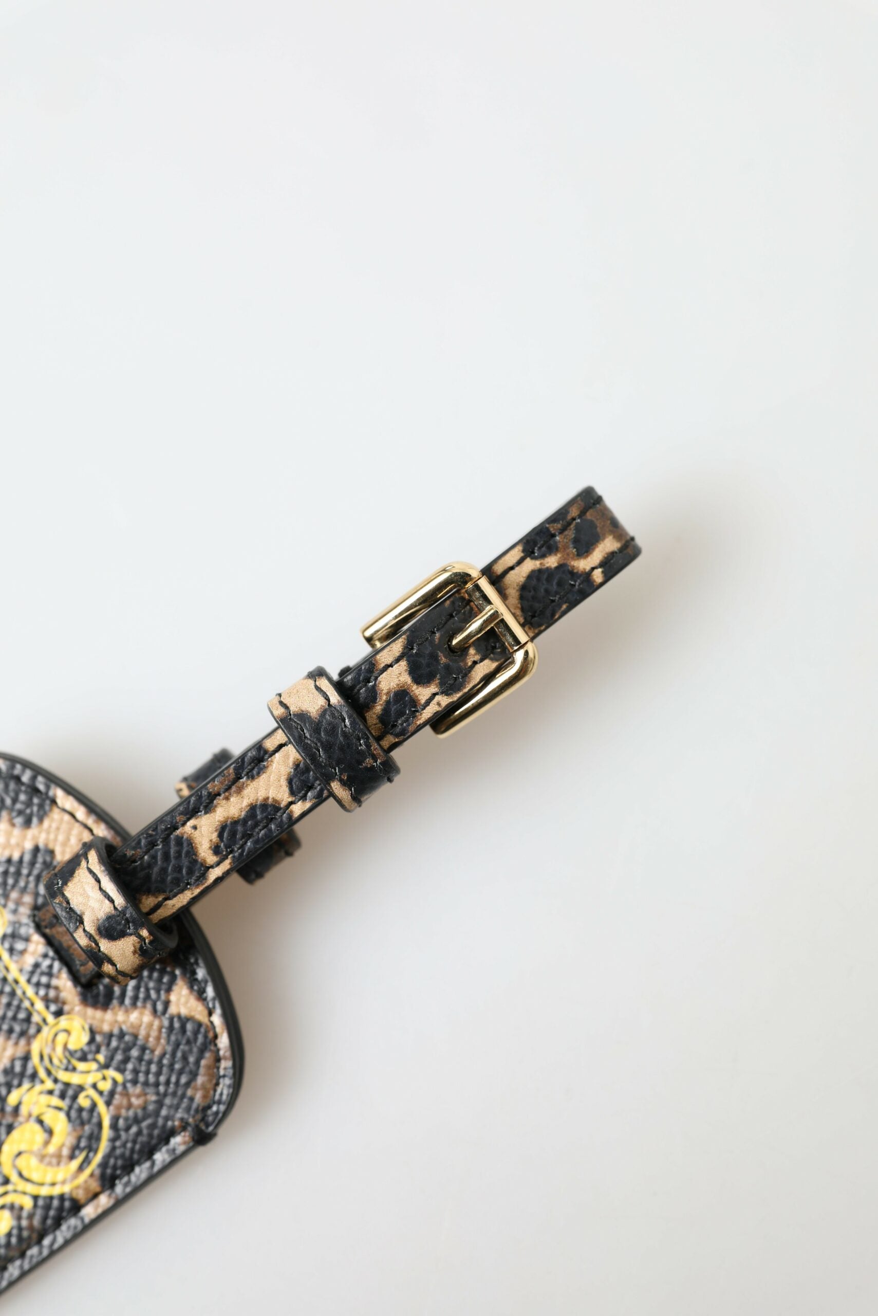 Dolce & Gabbana Multicolor Leopard Dauphine Leather DG Logo Luggage Tag | Regal Royce