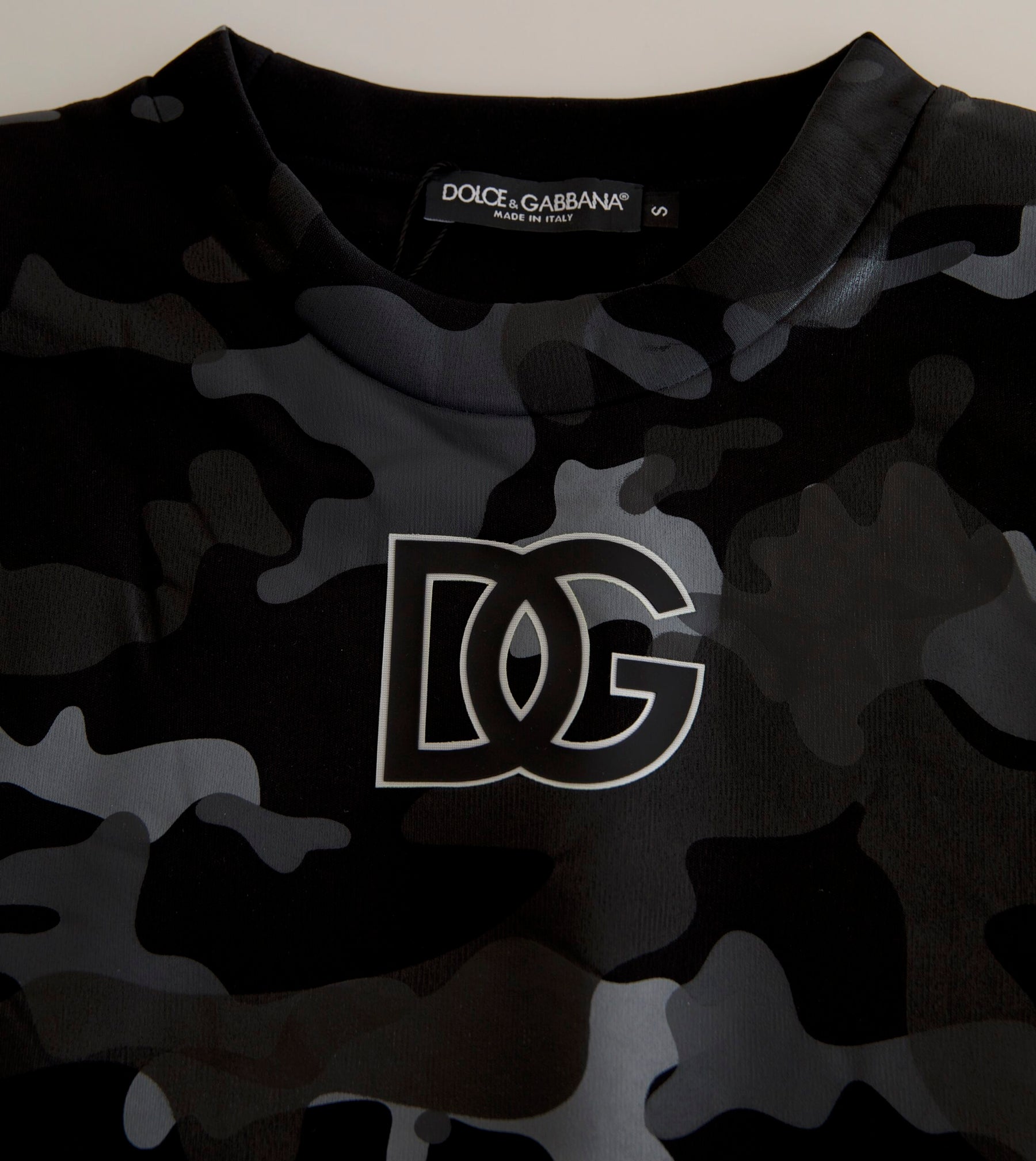 Dolce & Gabbana Black Camouflage Round Neck Sweatshirt Sweater | Regal Royce