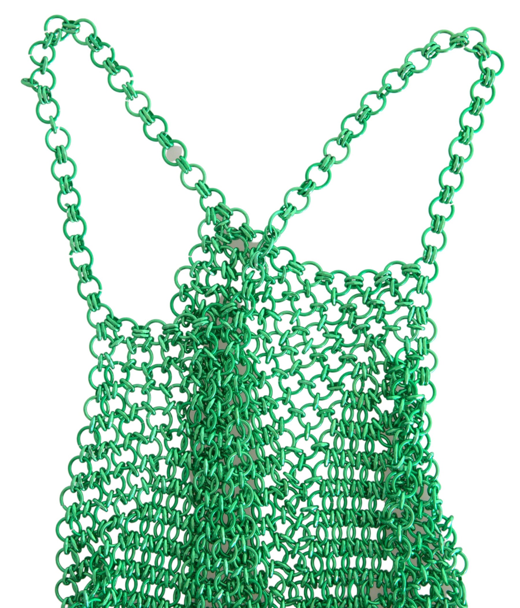 Dolce & Gabbana Green Aluminum Sleeveless Halter Cropped Tank Top | Regal Royce