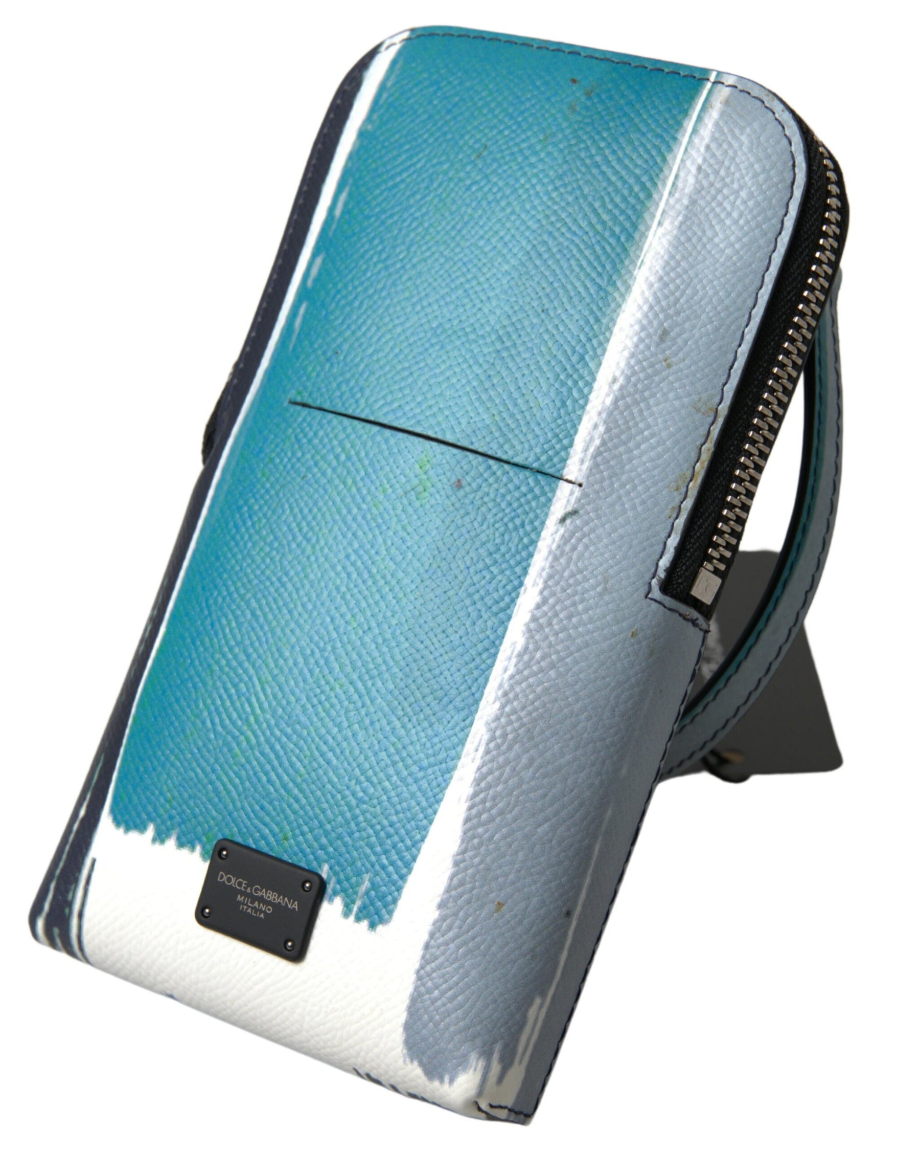 Dolce & Gabbana Blue Leather Purse Crossbody Sling Phone Bag Unisex | Regal Royce