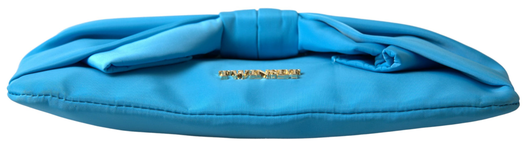 Twinset Blue Tafta Silk Large Bow Zipper Clutch Women Borse Logo Bag | Regal Royce