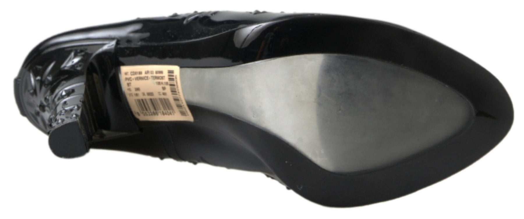 Dolce & Gabbana Black CINDERELLA Floral Crystal Heels Shoes | Regal Royce