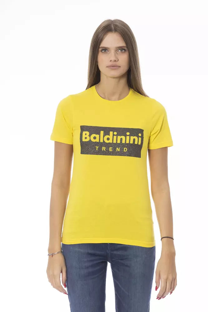 Baldinini Trend Yellow Cotton Women T-Shirt | Regal Royce