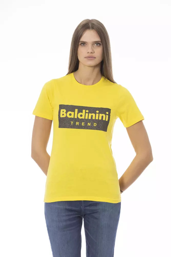 Baldinini Trend Yellow Cotton Women T-Shirt | Regal Royce
